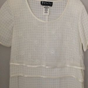 Vintage White Summer Checkerboard Dress